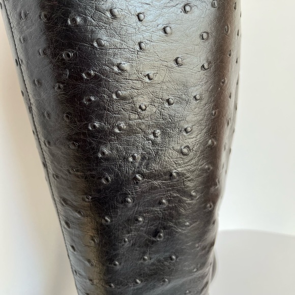 Giuseppe Zanotti Genuine Ostrich Boots -Silver heel - Black - Picture 8 of 17